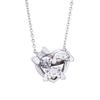 Cinnamoroll Sanrio Cinnamon Mocha Dancing Stone Necklace Open Heart Silver 925 Cubic Zirconia [White Clover] SACI-N056RD