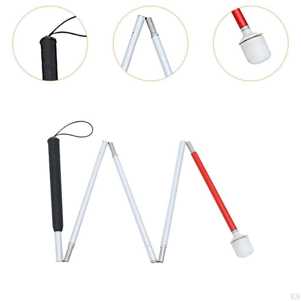 Blind Cane Walker Folding Elderly Lightweighted Aluminum Alloy Trekking Pole 4 Section 112cm