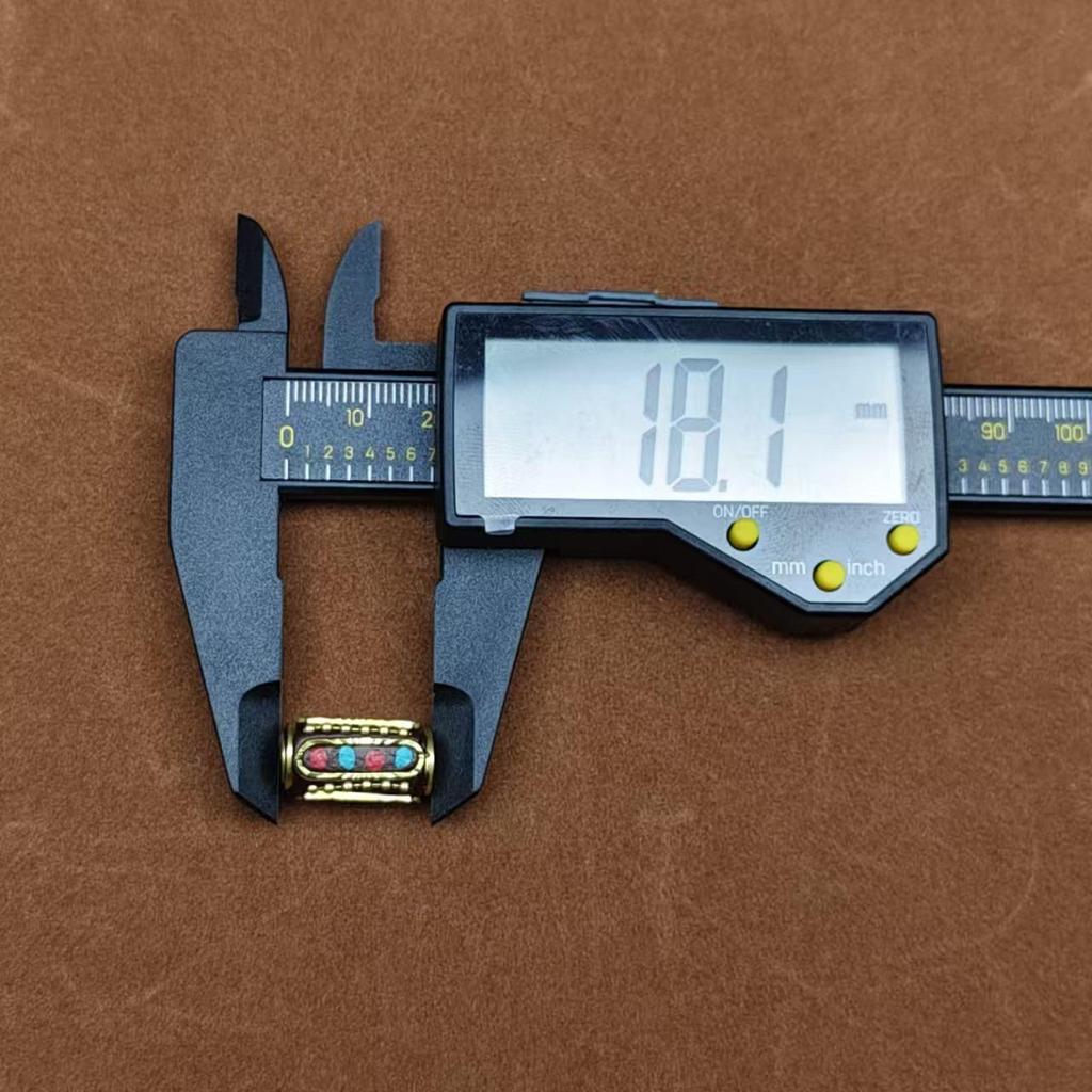 Непальское ручное изготовление шестислоговой мантры ожерелье с латунными инкрустированными бусинами