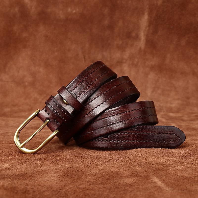 Ремень женский индивидуальный тренд кожаный пряжка первый слой коровья кожа ретро и мода универсальный ремень женский