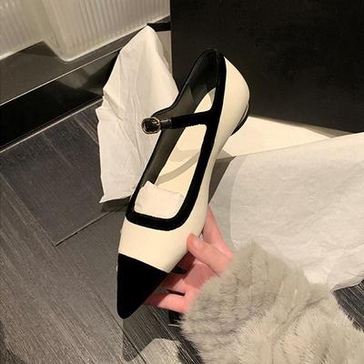 Туфли-лодочки из овчины с острым носком, легкие, с цветовой гаммой, плоские туфли Мэри Джейн, темпераментные одинарные туфли, женские универсальные туфли