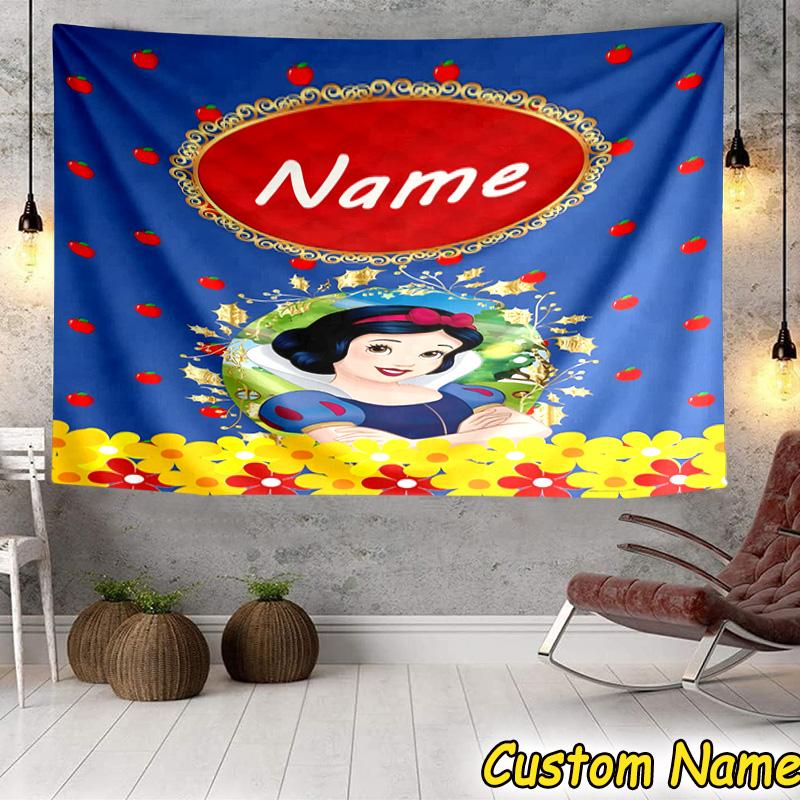 Custom Name Tapestry Beautiful Princess Tapestry Room Decoration Wall Hanging for Living Room Bedroom, dormitory, Birthday and Christmas gifts