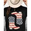 1PC,Vintage Western Shirt, 4th Of July Shirt, Cowboy Boots Shirt, Womens Western Cowgirl Shirt, Oversize, Womens, Mens, Unisex , 100% Cotton Oversized