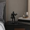 3D-печатное украшение тяжелоатлета, Черная статуэтка мускулистого мужчины, с гантелями, Настольная скульптура для спортзала, Подарок для людей, любящих фитнес