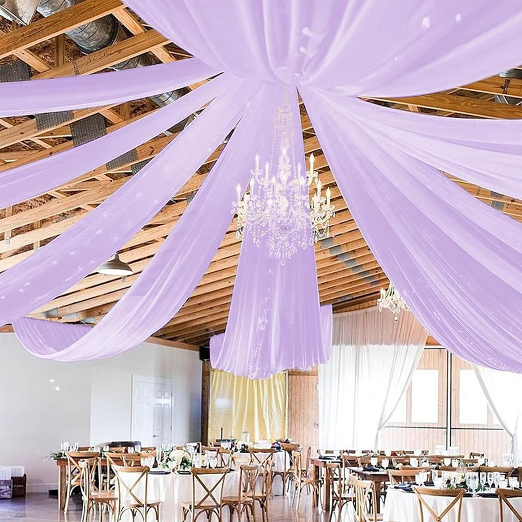 Белые потолочные шторы для арок, шифоновая занавеска для вечеринки, церемонии, сцены, свадьбы, украшения отеля, вуаль