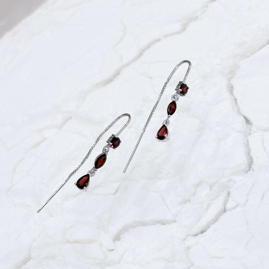 Серебряные серьги с натуральным гранатом 2.69ct (2167471)