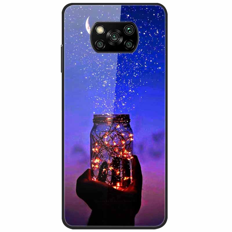 For Poco X3 Pro Case Fashion Cute Tempered Glass Luxury Coque Covers for Xiaomi Poco X3 NFC Cases PocoX3 X 3 Bumper Protector
