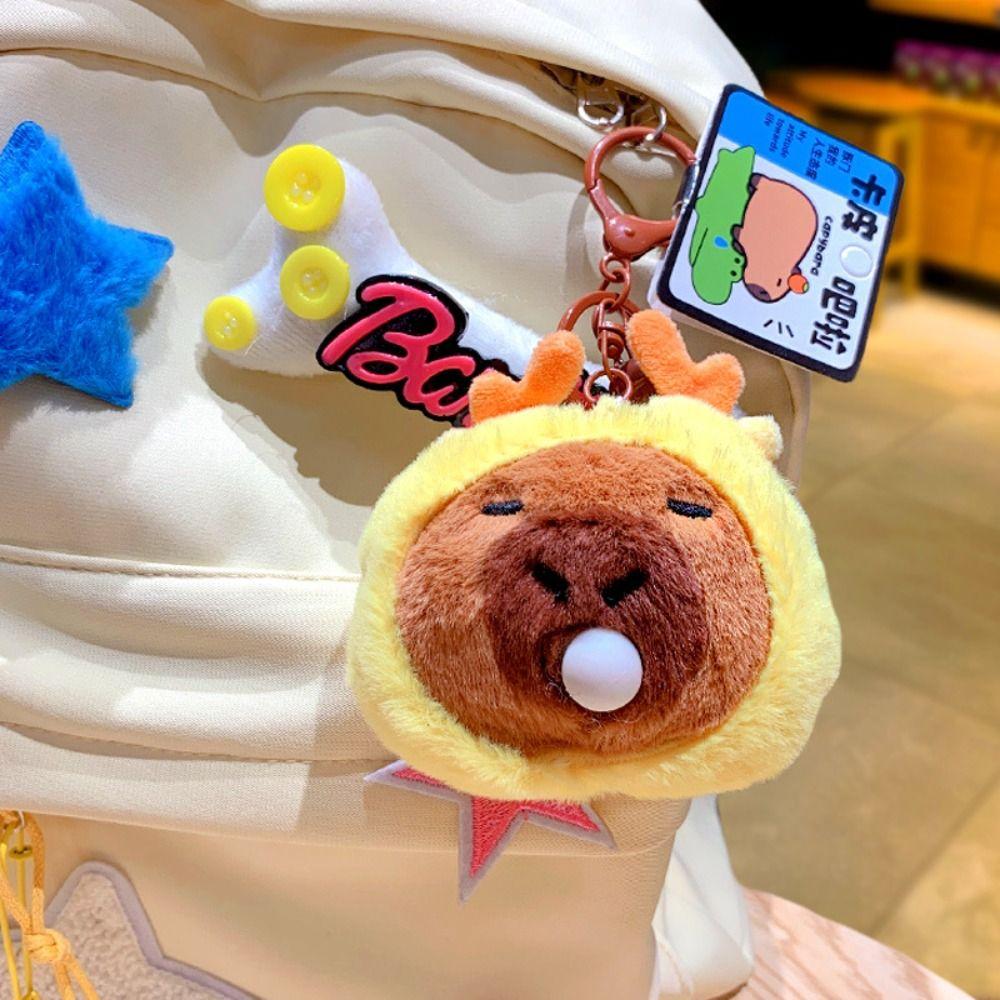 PP хлопок капибара плюшевый брелок пушистый капила брелок кукла подвески аксессуар