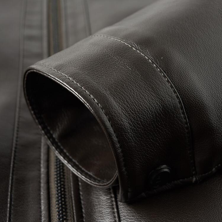 Мужская зимняя ветрозащитная теплая куртка из искусственной кожи с воротником-стойкой на флисовой подкладке, повседневная мотоциклетная куртка-бомбер с подкладкой из искусственного меха, большие размеры для мужчин