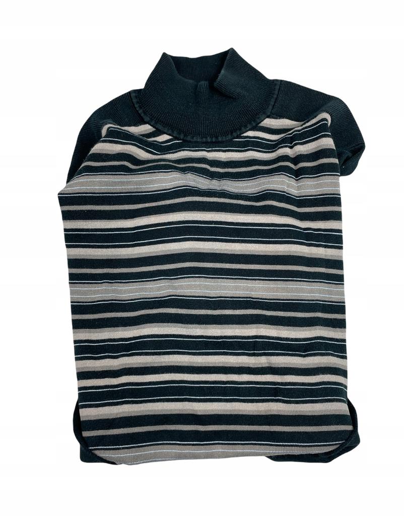 Ciemnozielony sweter męski w paski Claiborne M - Used