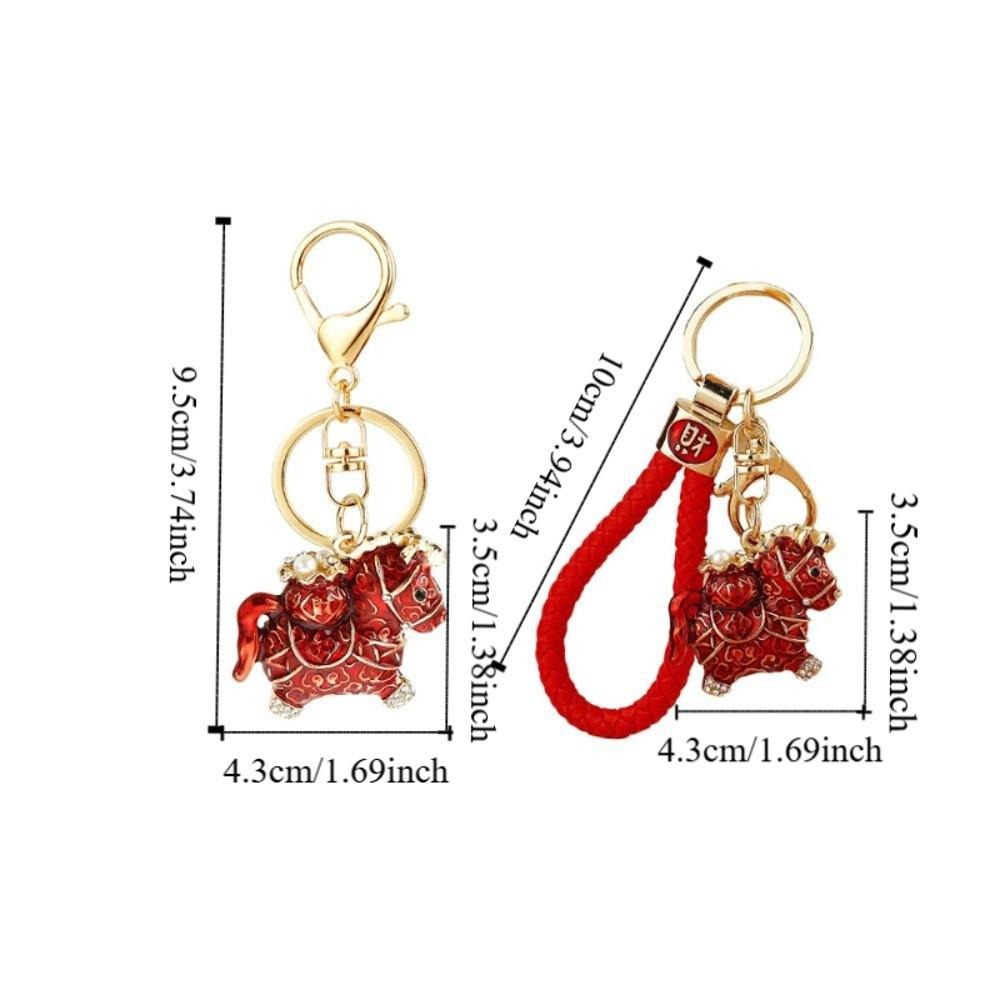 Exquisite Zodiac Horse Pendant Rhinestone New Year Pendant Fashion Horse Year Keychain Ornaments