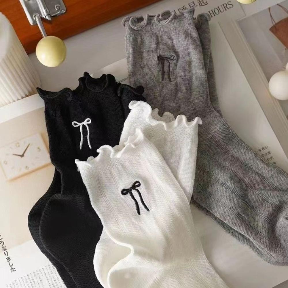 Sweet Bow Lace Hollow Socks Lolita Style Short Crew Socks New Anklets Socks  for Spring Summer