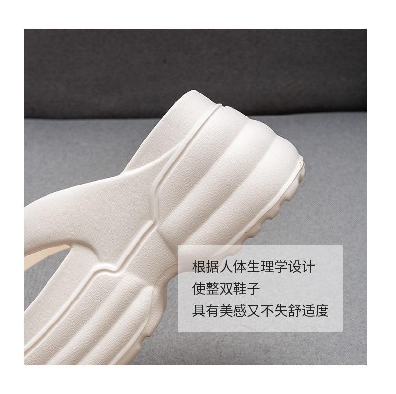 8.5 Cm Elevated Shoes Summer Flip Flops Women Chunky Platform Slippers Outdoor Fashion Streetwear Woman High Wedged Slides Shoes