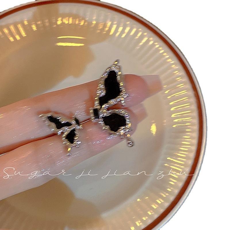 CANXING инкрустированные цирконием черные серьги-бабочки женские индивидуальные модные серьги свадебные украшения подарки на день рождения