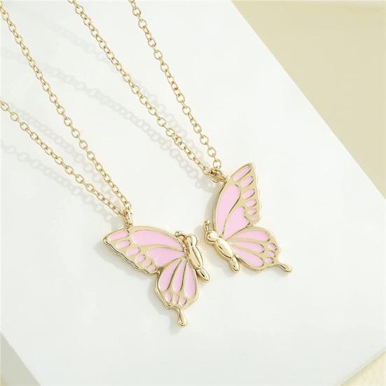 2Pcs/Set Friendship Necklace Meaningful Bright Luster All Match Adjustable Extension Chain Decoration Gift Best