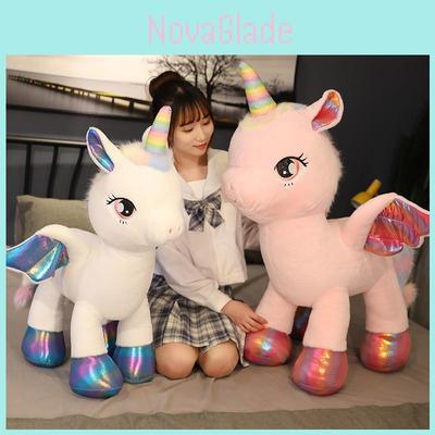 Плюшевая игрушка Радужный Пегас Единорог с подушкой для девочек, декор детской комнаты