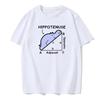 Hippo Sleeping On Math Problem Print Man Tshirts Summer Tshirt Breathable O-Neck Short Sleeve Harajuku Loose Tshirt Cotton Tops