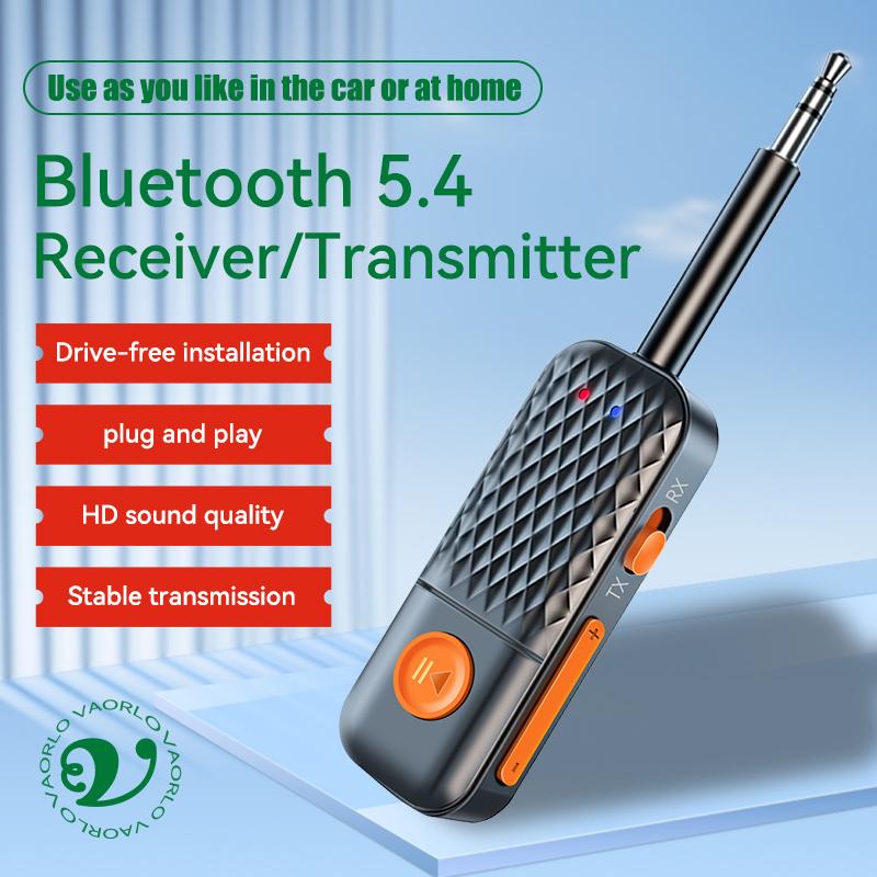 Передатчик-приемник Bluetooth 5.4 2 в 1, 3,5 мм AUX-разъем, беспроводной адаптер для самолета, микрофон для телевизора, автомобильный комплект, динамик, ПК, наушники