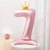 40Inch Birthday Foil Balloon Large Digital Helium Number Balloon With Crown 0-9 Happy Birthday Wedding Party Decoration Supplies