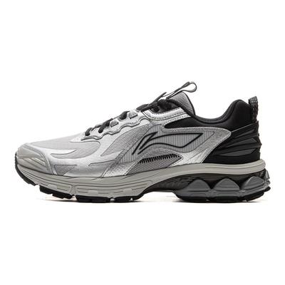Li Ning Fuyiao 2.0 Trail Classic Retro Fashion Нескользящие износостойкие низкие кроссовки для бега Мужские кроссовки для бега Серебристо-серые ARXU011-4