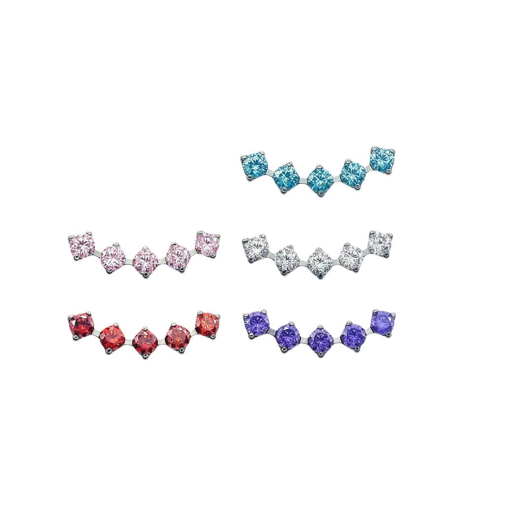 Серьги-гвоздики из титана G23 с кластером из циркония: Цирконий с пятью гранями, внутренняя резьба, в наличии для быстрой отправки.