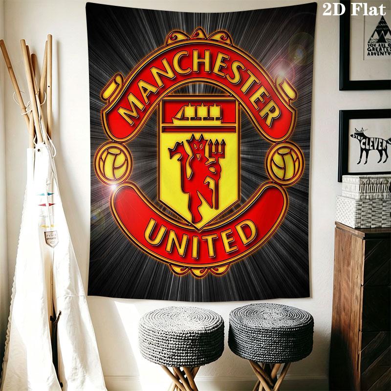 Man Utd Q Wall Hanging Printed Fabric Blanket Decorative Tapestries for Bedroom Living Room Home Decor