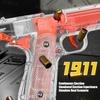 1911 Прозрачный Корпус Стреляющий Пистолет Нестреляющая Модель Пистолета с Магазином Гильзами Игрушечный Пистолет для Мальчиков на День Рождения Рождественские Подарки