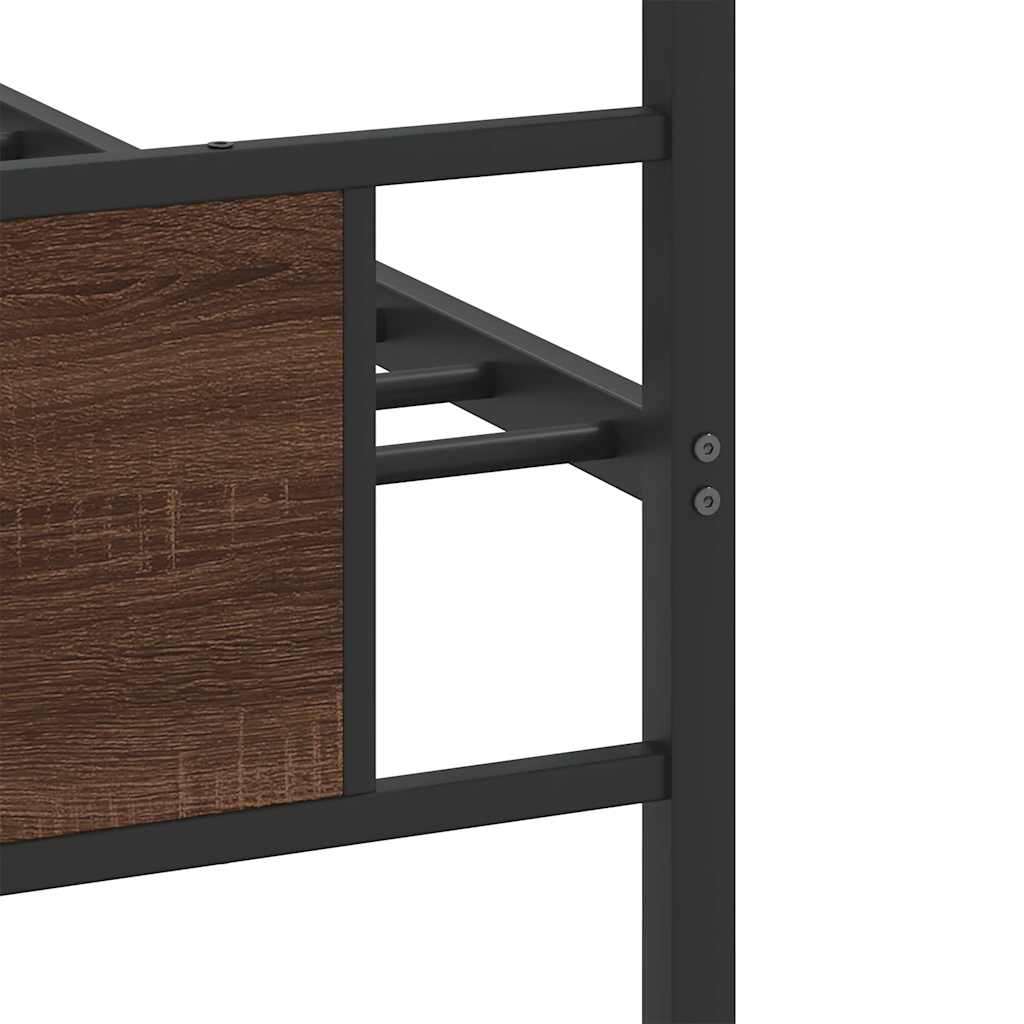 Bed Frame without Mattress Brown Oak Finish 75 x 190 cm Engineered Wood