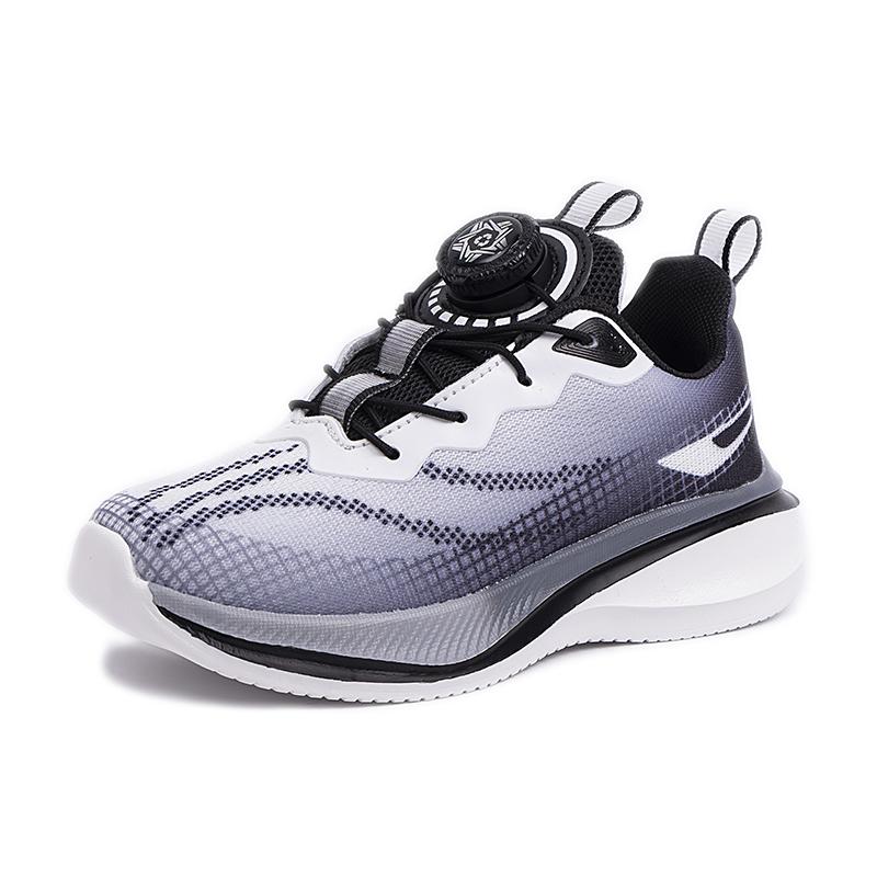 New Rotating Button Boys Breathable Mesh Running Shoes Youth Sports Shoes Children Anti-slip Wear Racing Students