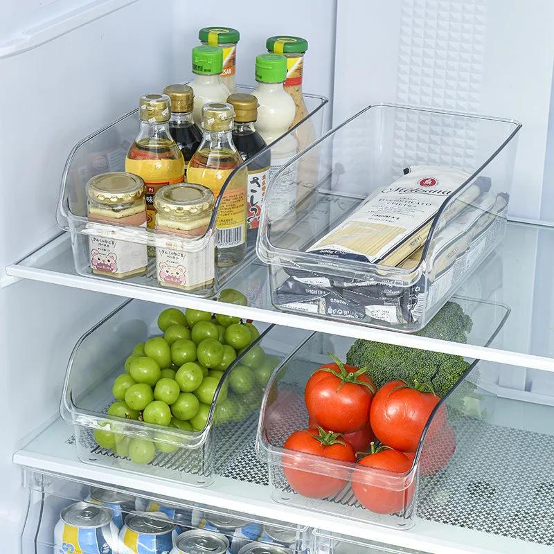 Refrigerator Organizer Bin Food Fridge Storage Box Clear Fridge Organizer Containers Freezer Pantry Cabinet Kitchen Organizer