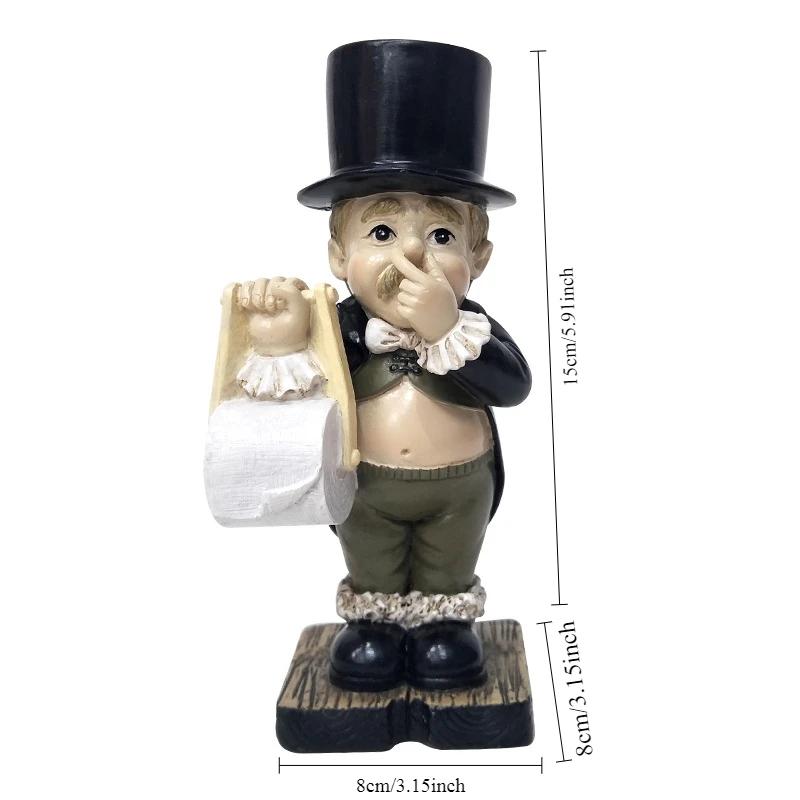 Креативный держатель для туалетной бумаги Gentleman, самоклеящийся настенный держатель для салфеток, декор для ванной комнаты, поделки из смолы, аксессуары для дома