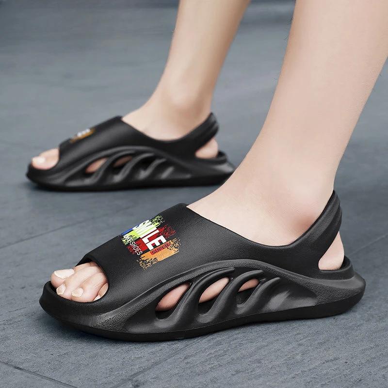 Новый дизайн 2024 года, мужская обувь, нескользящие мужские сандалии Eva с открытым носком, японский стиль, номер 41, дешевая распродажа, корейский стиль, стили купить