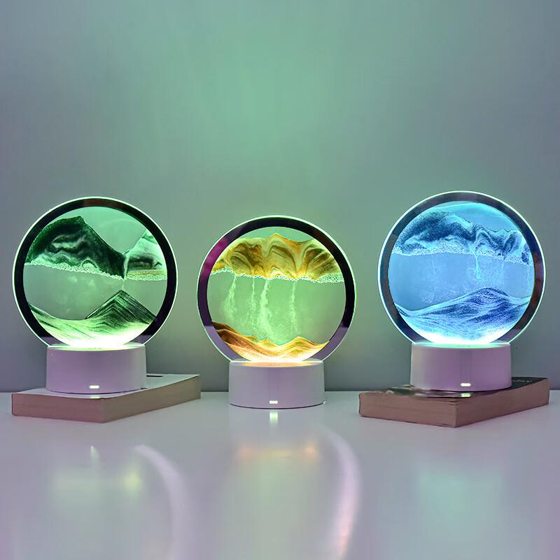 OIMG Красочная 3D настольная лампа с переливающейся жидкостью (кинетический песок)