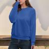 Women's Casual Fashion Top Solid Color Round Neck Long Sleeve Pullover Top