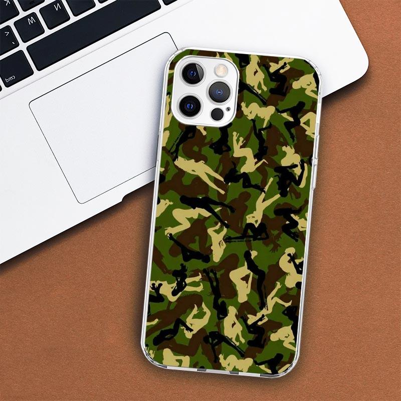 Камуфляжный чехол для телефона в стиле милитари для Apple iPhone 11 12 13 15 14 Pro 7 XR X XS Max 8 Plus + Mini SE, мягкий чехол с индивидуальным принтом