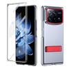 KEYSION Прозрачный чехол для Xiaomi MIX Fold 4 Hard PC Metal Kickstand Противоударный чехол для телефона с защитным стеклом для экрана