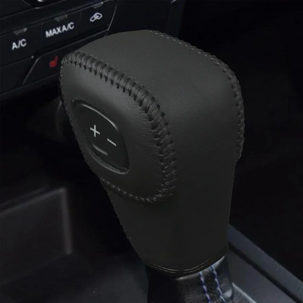 Автомобильная кожаная ручка переключения передач, кожаный чехол для салона автомобиля, наклейка на левый руль, аксессуары для Ford Everest Ranger, обзор 2020 - 2024 гг.