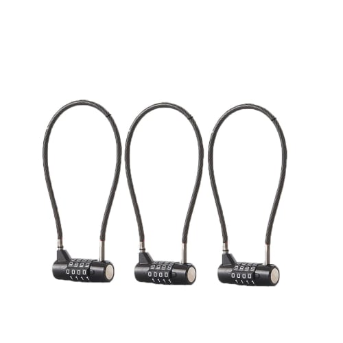 YAVINCOL 3-Pack Wire Lock, Door Lock, Padlock, Wire Padlock, Dial Padlock, Small Dial Lock, Swing Door Lock, 4-Digit Adjustable Dial Lock, School, Off