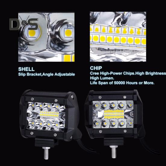 Car Spotlight Flood Beam LED Work Light IP67 Waterproof Super Bright Low Power Consumption Auto Headlight Accessories