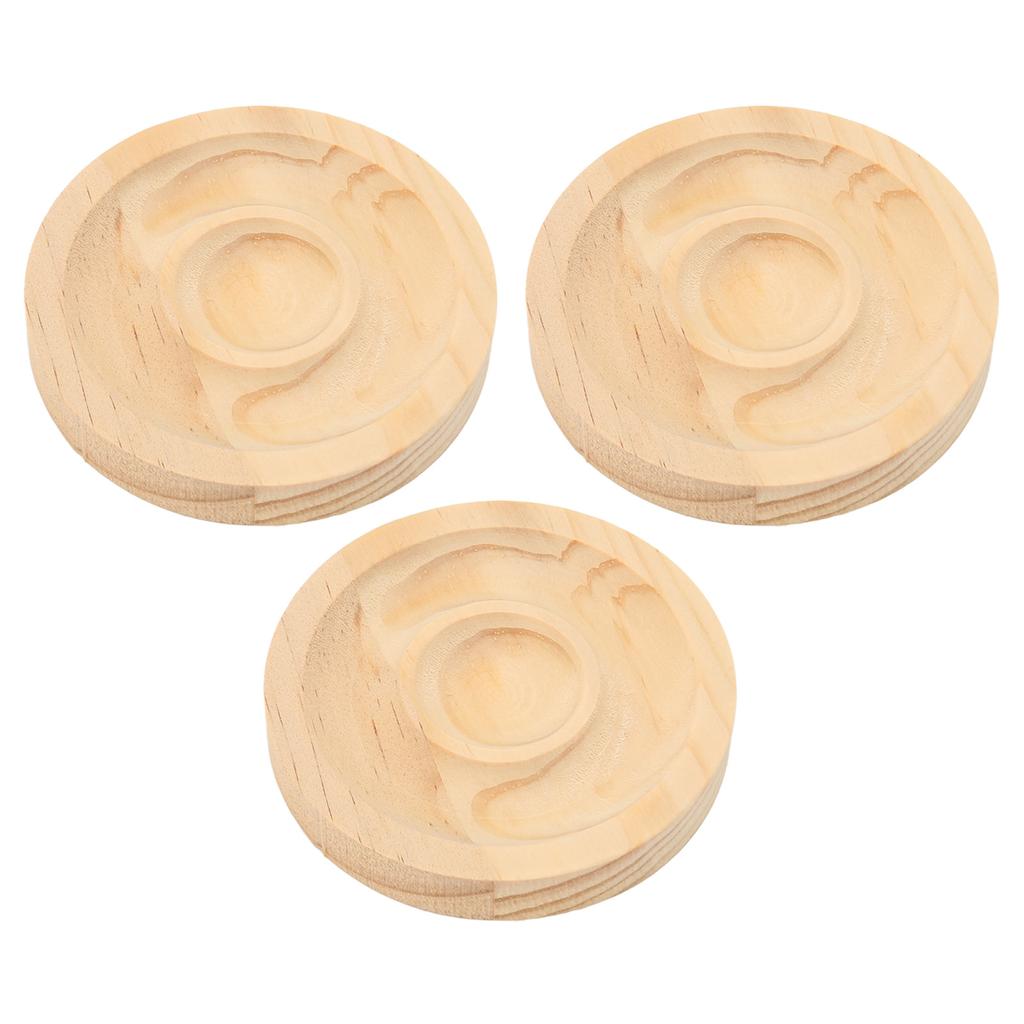 3pcs Bead Bracelet Display Tray Elegant Decorative Round Solid Wood Jewelry Tray for Bangle
