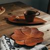 1pc Wood Tray For Serving Food Walnut Solid Wood Retro Tray For Food Bread Sushi Snack Plate Leaf Tea Tray Creative Multifunctional Wooden Plate for R