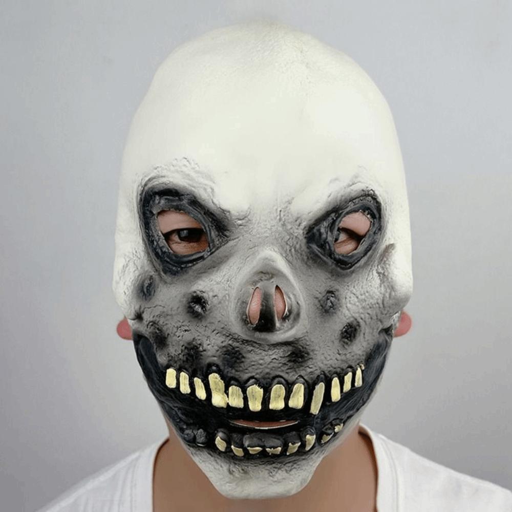 Easy To Wear Realistic Halloween Skull Mask Latex Spooky Full Face Mask Breathable Funny Scary Skull Headgear Halloween Party