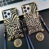 Fashion Lanyard Phone Cover Zebra Leopard Pattern Square Case For Samsung S23 S22 S21 Ultra A13 A23 A33 A53 A73/Redmi 10 9 9A 9c 9T/iphone 14 13 12 11