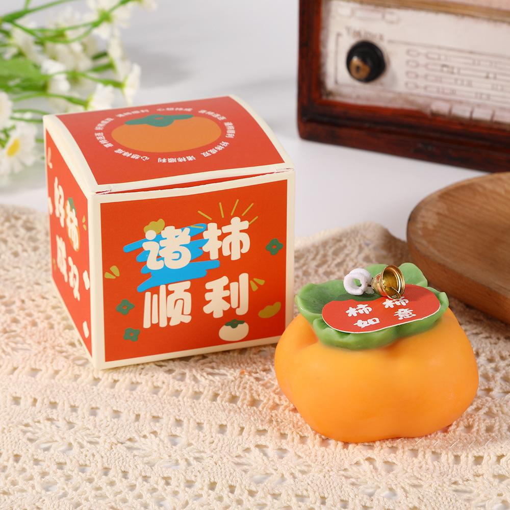 Persimmon Ruyi Persimmon Scented Candle Home Creative Wedding Souvenir Fruit-shaped Candle Ornaments