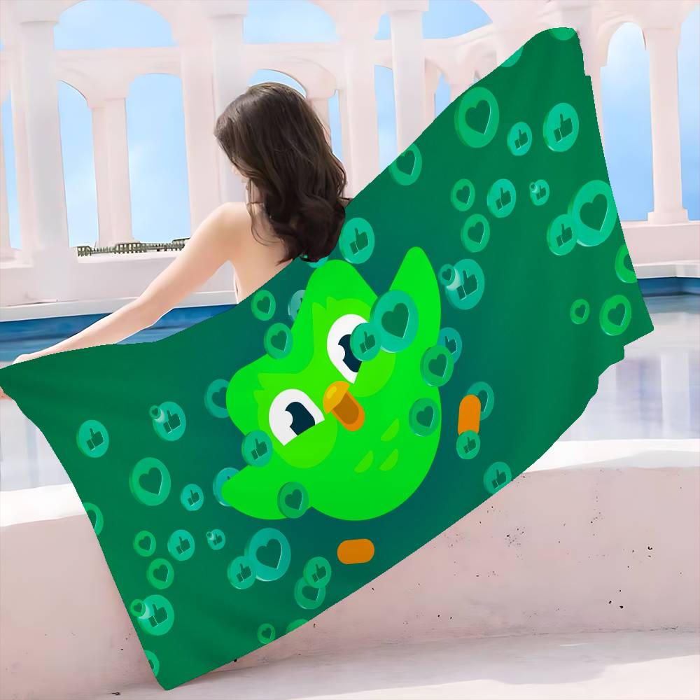 Забавный D-Duolingo Микрофибра Печатное Пляжное Полотенце Альпинизм Йога Пляж Плавание Бег Впитывающее Мягкое Полотенце