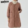 Осенне-зимняя женская толстая теплая длинная домашняя куртка с длинными рукавами из хлопка с бархатными интегрированными рукавами и шерстяными куртками и пальто