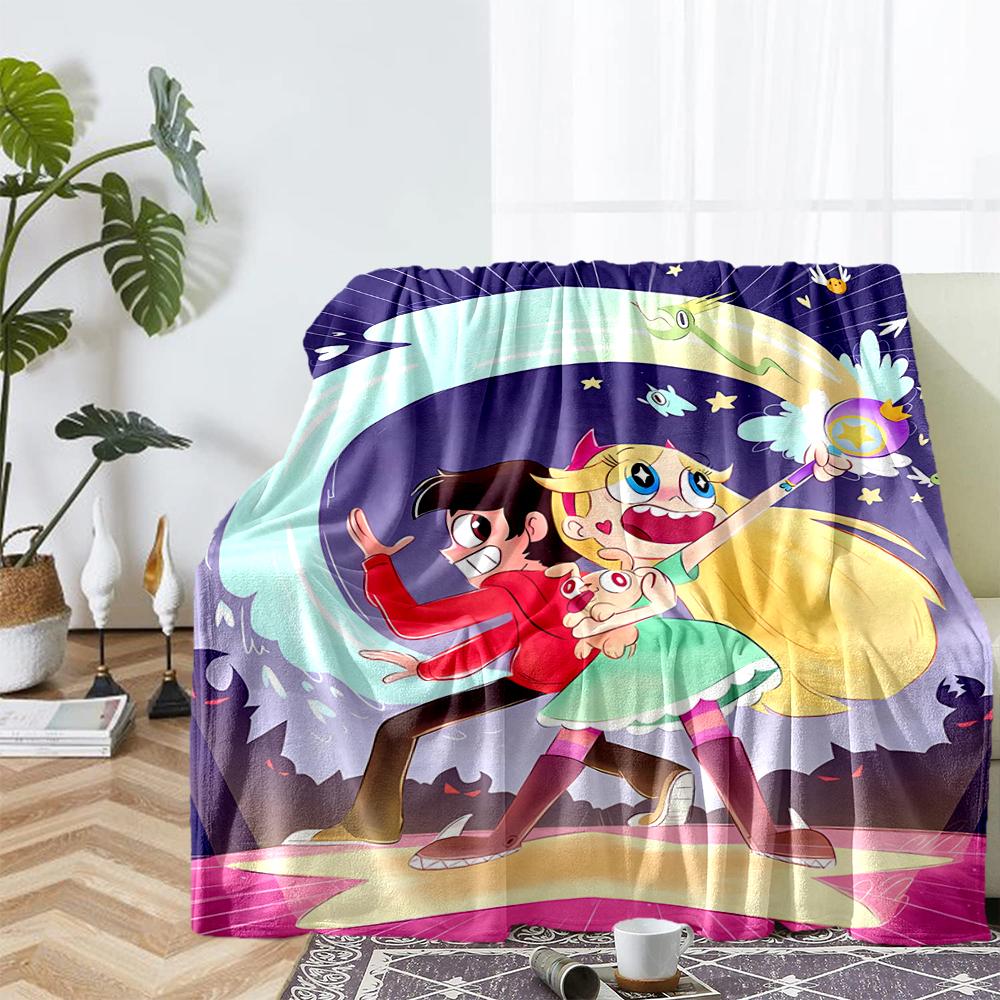 Star Butterfly Theme Printed Blanket - Perfect for Couch, Bed, Travel & Outdoor Use | Machine Washable, Cozy & Durable.
