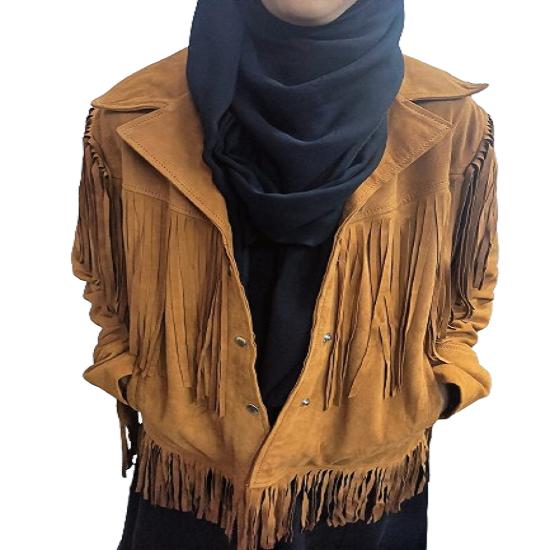 Женская куртка ручной работы из натуральной замши овчины с бахромой | куртка для клубных вечеринок и мероприятий