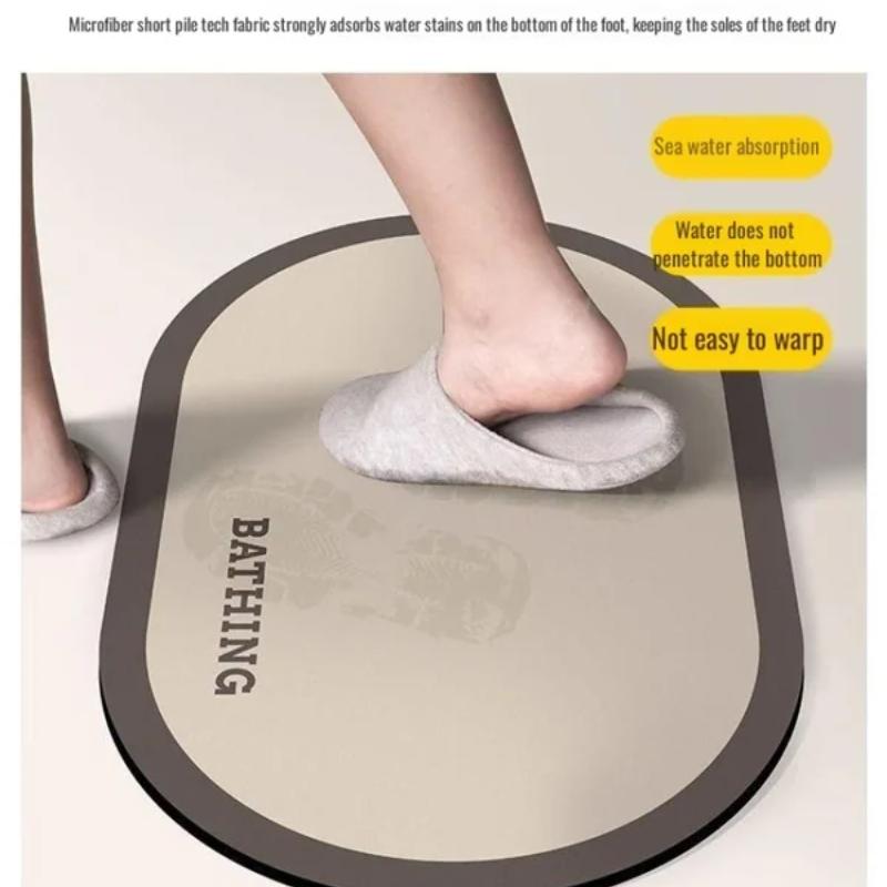 Коврик для ванной, Нескользящий впитывающий коврик для пола – Быстросохнущий силиконовый/диатомовый коврик для душа, туалета, ванной комнаты