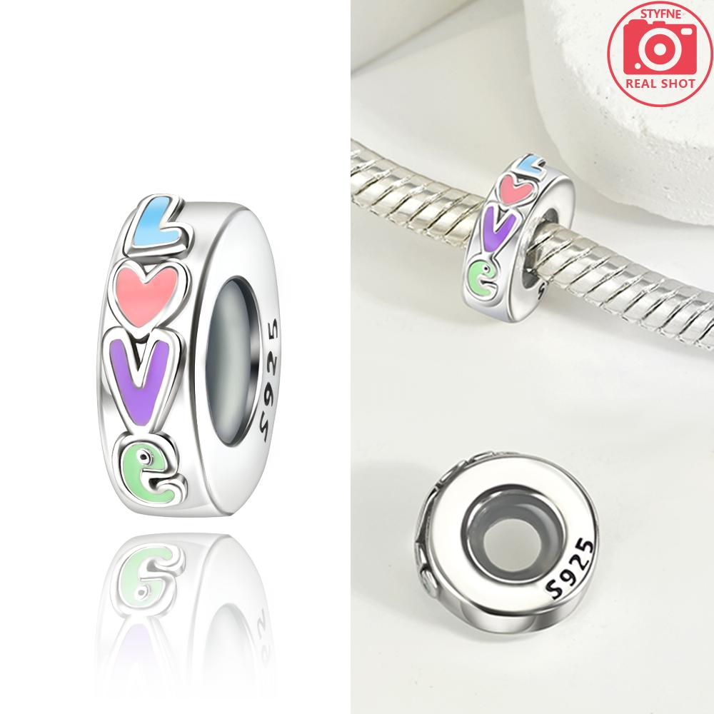 Pink Zircon Love copper Bead Charms Charm Bead Charms Compatible With Bracelets Women Jewellery Diy Anniversary Gift Delicate Accessories Bag Charm